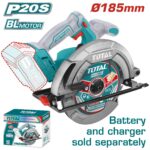 Akumulatorska krožna žaga 4800rpm/185mm/P20S/IND (TSLI1851)