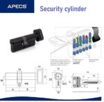 Cilindrični vložek APECS SM-95(40C/55)-BLM (5keys) (00034290)