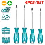 4-delni set izvijačev, CRV/ SL5.5X100mm/SL6.5X150mm/ PH1X100mm/ PH2X150mm (THT250604)