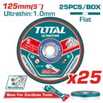 25 Pcs/set ultra-thin metal cutting disc 125x1x22,2mm (TAC21012525)