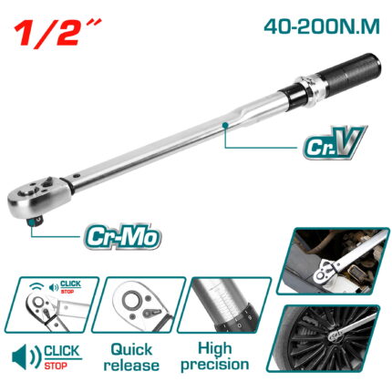 Torque wrench 500mm, 40-200N.m, / INDUSTRIAL (THPTW200N2)