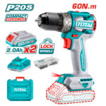 Kompaktni brezkrtačni akumulatorski vrtalnik 2000prm/60Nm/P20S/ INDUSTRIAL (SET Baterija 2x2Ah, Polnilec, Kovček) (TDLI20602E)