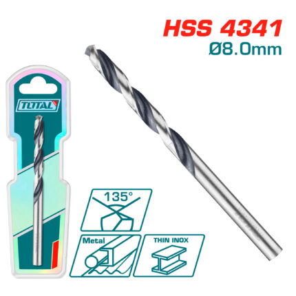 HSS 4341 drill bit 8 mm / INDUSTRIAL (TAC1200804)