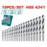 19pcs HSS 4341 twist drill bits set / INDUSTRIAL (TACSD0195)