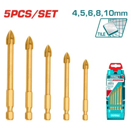 5pcs set HEX glass drill bit / INDUSTRIAL (TACSD7256)