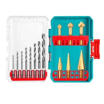 14 Pcs 4341 HSS drill bits and step drill bits set / INDUSTRIAL (TACSDL61401)