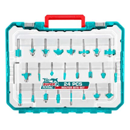 24 Pcs Router bits set (8mm) / INDUSTRIAL (TACSR12408)