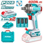 Lithium-ion impact wrench 400Nm/1/2"/ INDUSTRIAL (SET Battery 2x2Ah, Charger, Case) (TIWLI2040E)