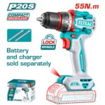 Compact Brushless Cordless Drill 2000rpm/55Nm/P20S/ INDUSTRIAL (No battery) (TDLI205581)
