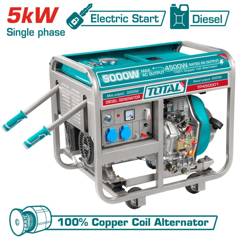 Diesel generator 5kW, 220V / 15L/9hp/3000rpm (TP450001)