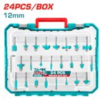 24 Pcs Router bits set (12mm) / INDUSTRIAL (TACSR12412)