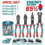 4 Pcs compound action pliers set / -65% energy /INDUSTRIAL (THT2CK241S)