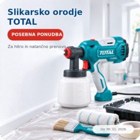 Posebna ponudba slikarskega orodja TOTAL za notranjo prenovo